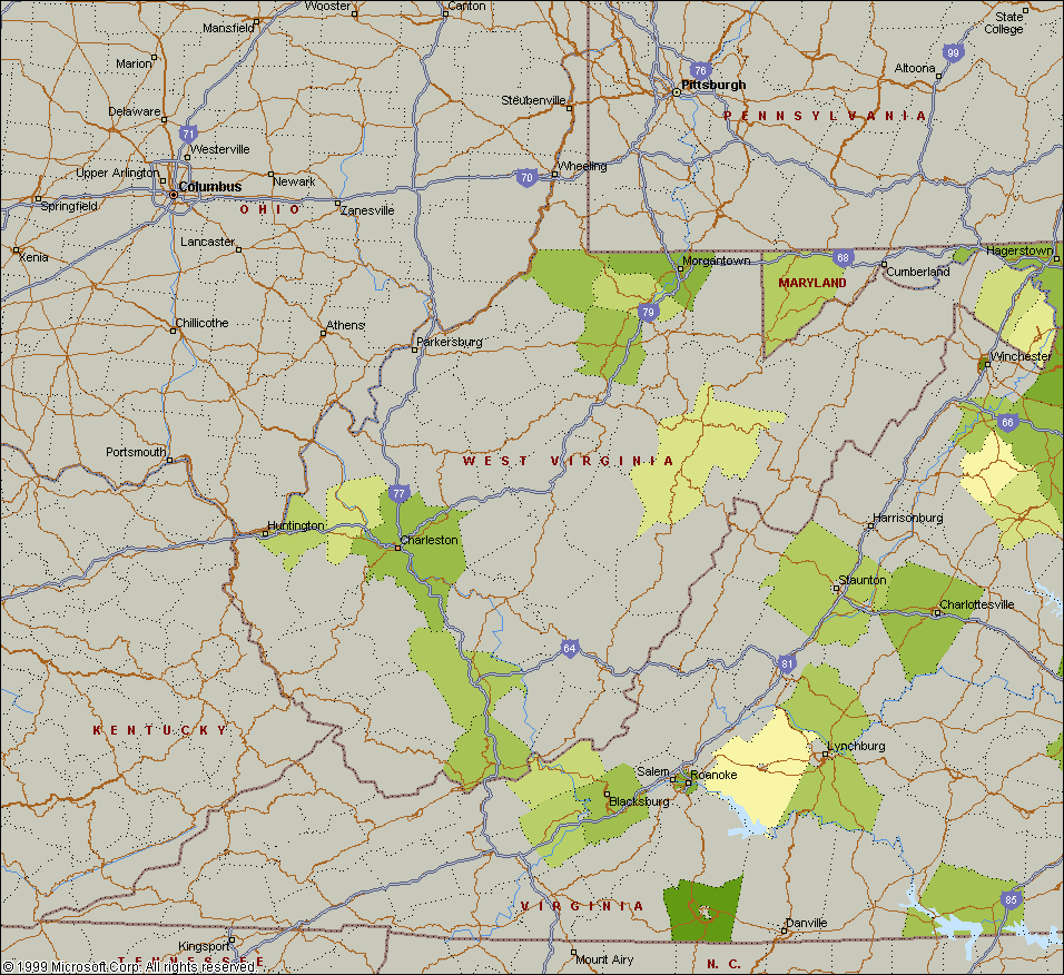WV & Western VA Revenue by County